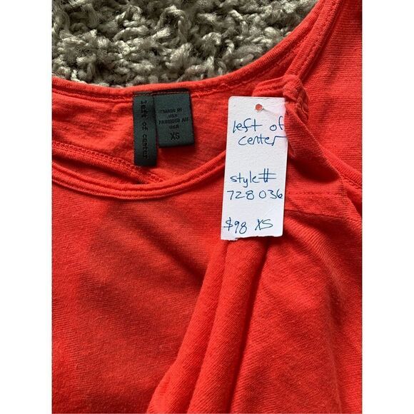 NEW NWT LEFT OF CENTER Anthropologie Asymmetrical red JERSEY TUNIC DRESS sz XS - Picture 7 of 7